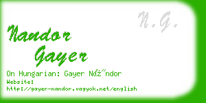 nandor gayer business card